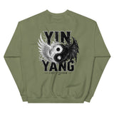 YIN & YANG Light & Shadow crewneck back print - military green