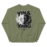 YIN & YANG Balance in Chaos crewneck back print - military green