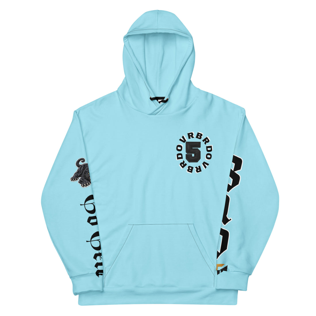 OVRBRD Panther All-Over Print Hoodie — front view