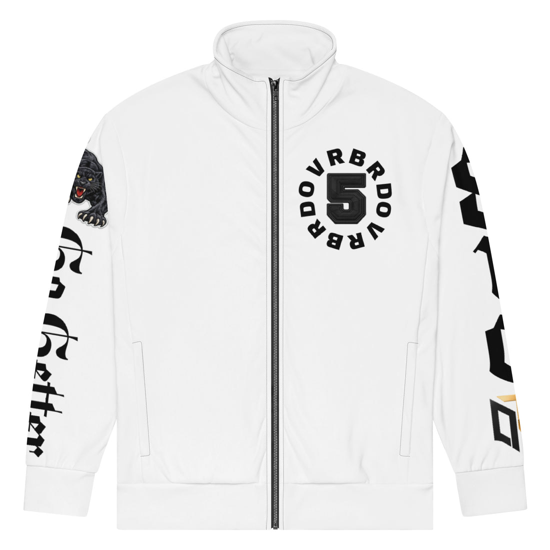 OVRBRD Panther Track Jacket — White — front view