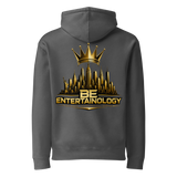 BE Entertainology hoodie — gold skyline back