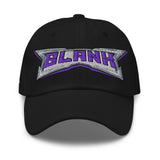 Embroidered Dad Hat — BLANK Wordmark + B Side Patch — front view