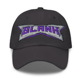 Embroidered Dad Hat — BLANK Wordmark + B Side Patch — front view