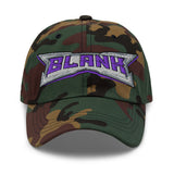 Embroidered Dad Hat — BLANK Wordmark + B Side Patch — front view
