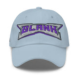 Embroidered Dad Hat — BLANK Wordmark + B Side Patch — front view