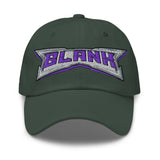 Embroidered Dad Hat — BLANK Wordmark + B Side Patch — front view