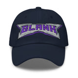 Embroidered Dad Hat — BLANK Wordmark + B Side Patch — front view