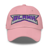 Embroidered Dad Hat — BLANK Wordmark + B Side Patch — front view