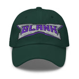 Embroidered Dad Hat — BLANK Wordmark + B Side Patch — front view