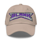 Embroidered Dad Hat — BLANK Wordmark + B Side Patch — front view