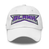 Embroidered Dad Hat — BLANK Wordmark + B Side Patch — front view