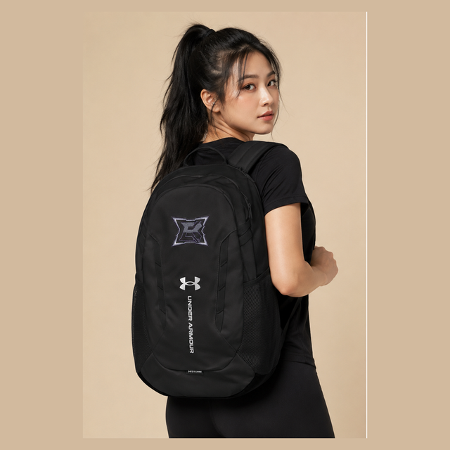 Model — backpack worn (true embroidery colors)