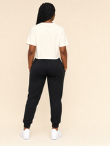 Model wearing BlanK Iso Me Crop Top — back