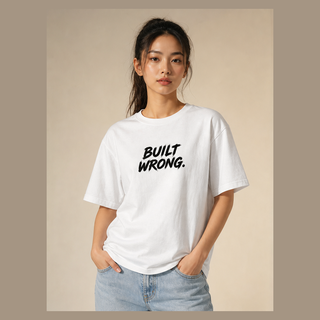 HESY tee-builtwrong - model front