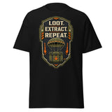 Loot. Extract. Repeat. Tee — Squad Patch, Full Back Art — front view