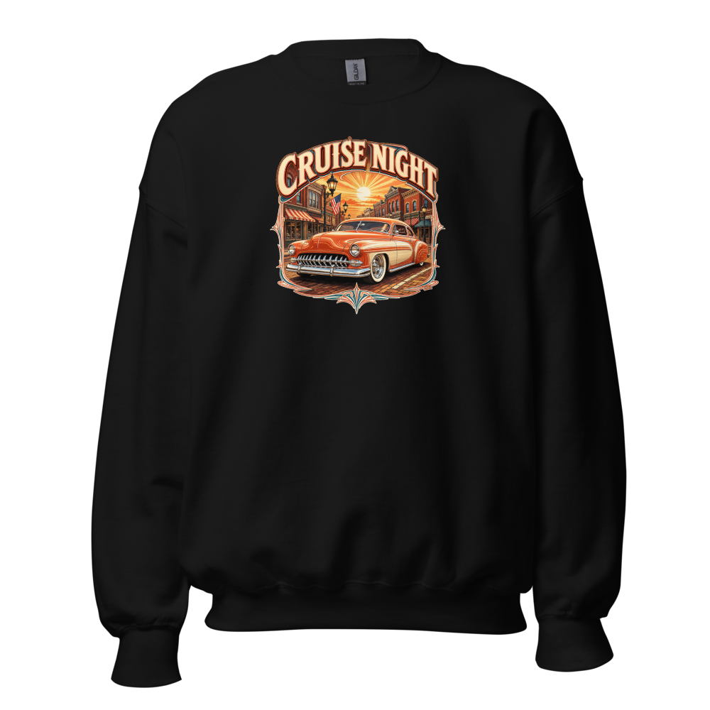 Cruise Night — Classic Car Show Crewneck — original Flint design by DreamToMerch