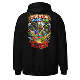 Built Different Voxel Hoodie — Creator Mode Back Print — back view