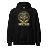 Night Ops Wolf Hoodie — Tactical Squad Art, Front & Back — front view