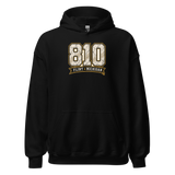 810 Flint Michigan — Cracked Varsity Hoodie — original Flint design by DreamToMerch