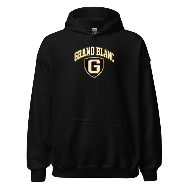 Grand Blanc — Varsity Shield Spirit Hoodie — original Grand Blanc design by DreamToMerch