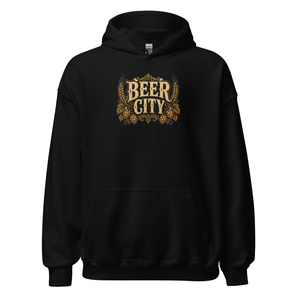 Beer City — Hops & Wheat Vintage Hoodie — original Grand Rapids design by DreamToMerch