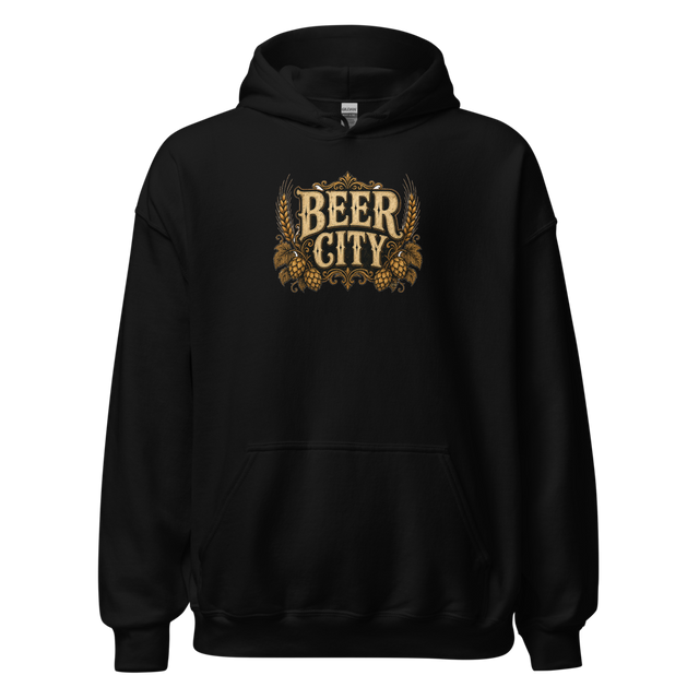 Beer City — Hops & Wheat Vintage Hoodie — original Grand Rapids design by DreamToMerch