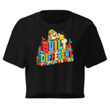 Creator Mode Crop Top — Voxel Builder Art, Front & Back — front view