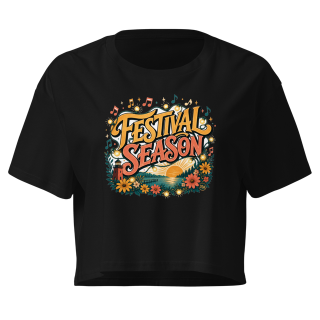 Festival Season — String Lights Crop Top — original Lansing design by DreamToMerch