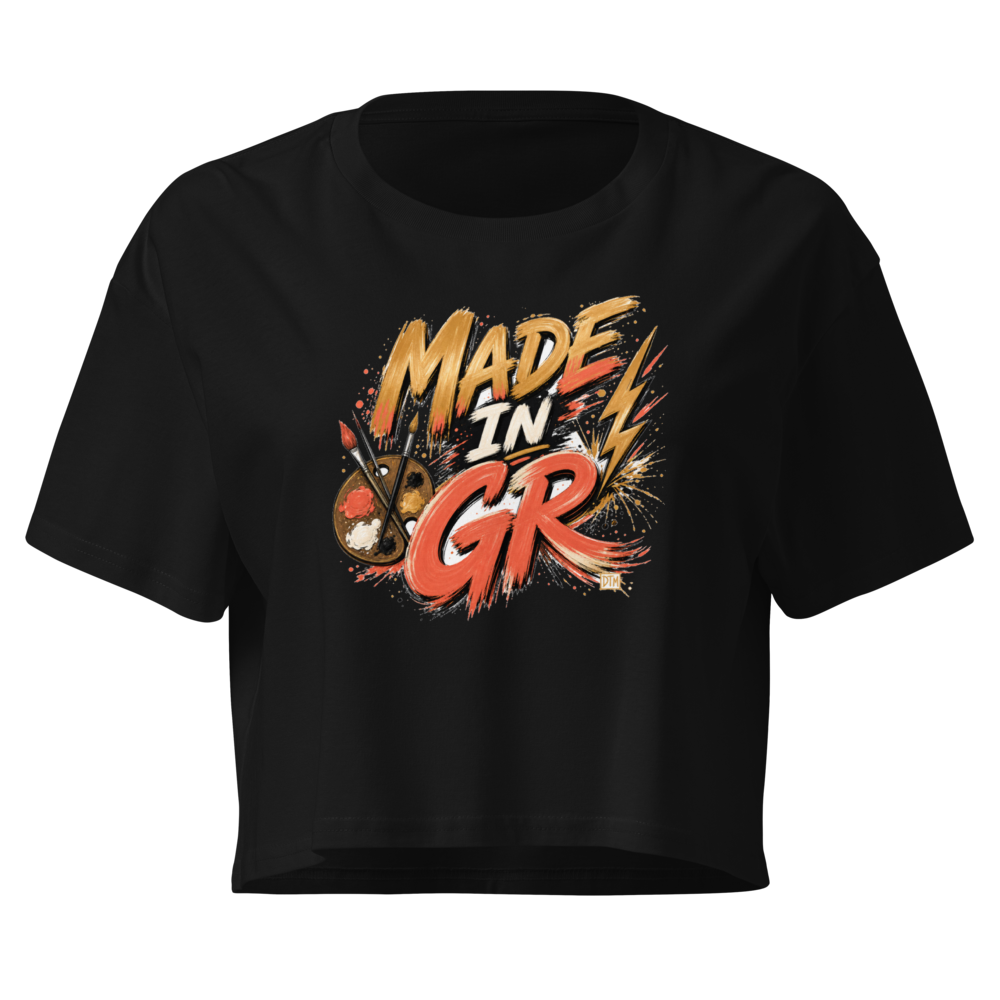 Made In GR — Painted Brushstroke Crop Top — original Grand Rapids design by DreamToMerch