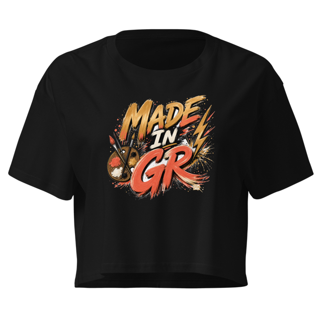 Made In GR — Painted Brushstroke Crop Top — original Grand Rapids design by DreamToMerch